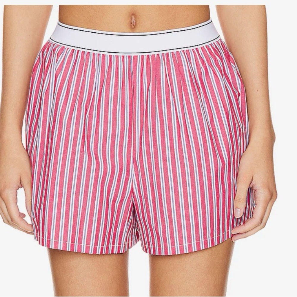 Revolve Red and White Striped Shorts